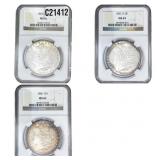[3 Coins] 1883-1886 Morgan Silver Dollar NGC MS62