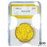 1901-S $20 Gold Double Eagle PGA AU58