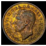 1941 Great Britain George Vi Bronze Half Penny