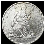 1860-O Silver Seated Liberty Half Dollar  UNCIRCU