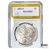 1885-O Morgan Silver Dollar PGA MS63