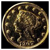 1907 Liberty Head Gold Quarter Eagle $2.50  UNCIR