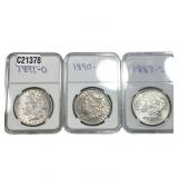 [3 Coins] 1887-1891 Morgan Silver Dollar
