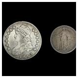 [2 Coins] 1810-1917 Standing Lib. 25C & Cap. Bust