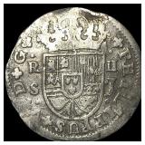 Spanish 1624 Silver 2 Reales Cob HIGH GRADE