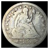 1853-O Arrows/Rays Seated Liberty Quarter  NICELY