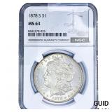 1878-S Morgan Silver Dollar NGC MS63