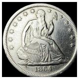 1864-S Silver Seated Liberty Half Dollar  CHOICE