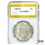 1892-O Morgan Silver Dollar PGA MS65