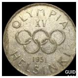 1951 Finland Silver 500 MArkkaa Helsinki Olympics