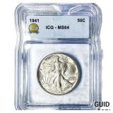 1941 Walking Liberty Half Dollar ICG MS64
