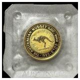 1990 1/20oz Gold Australian Nugget $5 GEM PROOF