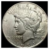1934-S Peace Silver Dollar NEARLY UNCIRCULATED