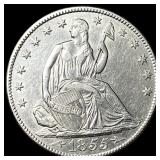 1855-O Arrows Seated Liberty Half Dollar  UNCIRCU