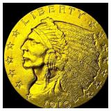 1910 Indian Head Gold $2.50 Quarter Eagle  UNCIRC