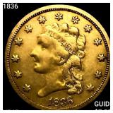 1836 $2.50 Gold Quarter Eagle NEARLY UNCIRCULATED