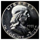 1955 Franklin Silver Half Dollar GEM PROOF