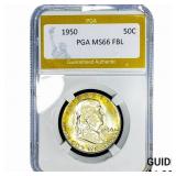 1950 Franklin Half Dollar PGA MS66 FBL