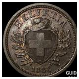 1888 Switzerland Bronze 2 Rappen