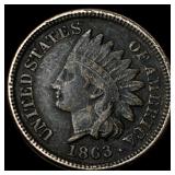 1863 Copper-Nickel Indian Head Cent NICELY CIRCULA