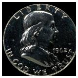 1962 Franklin Silver Half Dollar GEM PROOF