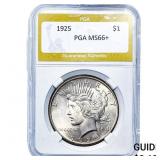 1925 Silver Peace Dollar PGA MS66+