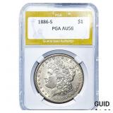 1886-S Morgan Silver Dollar PGA AU58