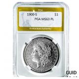1900-S Morgan Silver Dollar PGA MS63 PL