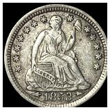 1853 Arrows Seated Liberty Half Dime NEARLY UNCIRC