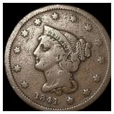 1841 Braided Hair Large Cent LIGHTLY CIRCULATED