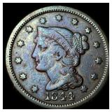 1844 Braided Hair Large Cent CLOSELY UNCIRCULATED