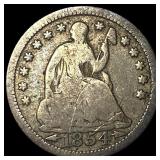 1854 Arrows Seated Liberty Half Dime NICELY CIRCUL