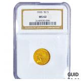1926 $2.50 Gold Quarter Eagle NGC MS62