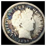 1894 Barber Dime NICELY CIRCULATED