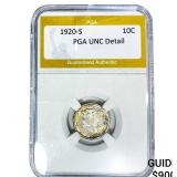 1920-S Mercury Silver Dime PGA UNC Detail