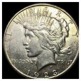 1923-S Silver Peace Dollar CHOICE AU