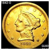 1842-O $2.50 Gold Quarter Eagle CLOSELY UNC