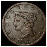 1843 Braided Hair Large Cent ABOUT UNCIRCULATED