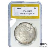 1886 Morgan Silver Dollar PGA MS63 VAM-21 Gouge M