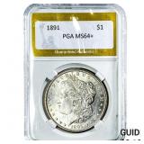 1891 Morgan Silver Dollar PGA MS64+