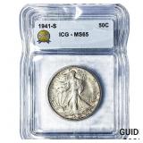 1941-S Walking Liberty Half Dollar ICG MS65
