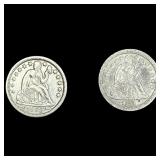 [2 Coins] 1841-1853 Seated Liberty Dime