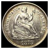 1873-S Silver Half Dime CLOSELY UNCIRCULATED