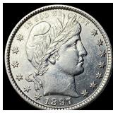1897 Silver Barber Quarter CHOICE BU