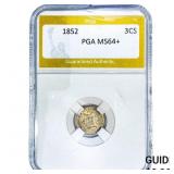 1852 Nickel Three Cent PGA MS64+