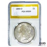 1890-O Morgan Silver Dollar PGA MS64