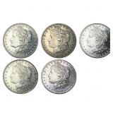 [5 Coins] 1882-1883 Morgan Silver Dollar