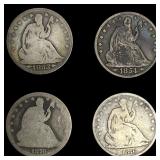 [4 Coins] 1853-1876 Seated Liberty Half Dollar