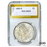 1880-O Morgan Silver Dollar PGA MS63