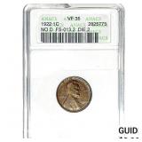 1922 No D Wheat Cent ANACS VF35